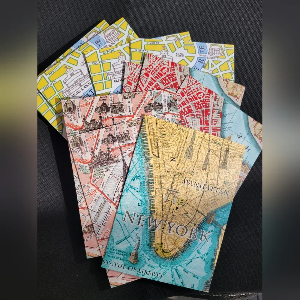 Travel Greeting Cards New York Paris London Rome (10ct) ~ Frameworthy!